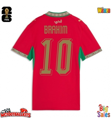 Morocco Brahim Diaz #10 Replica Home Stadium Shirt for Women World Cup 2026 Short Sleeve